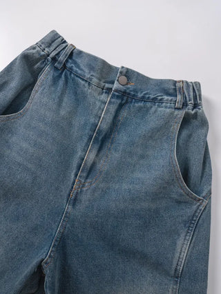 Lesion Banding Denim Pants