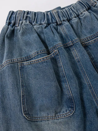 Lesion Banding Denim Pants