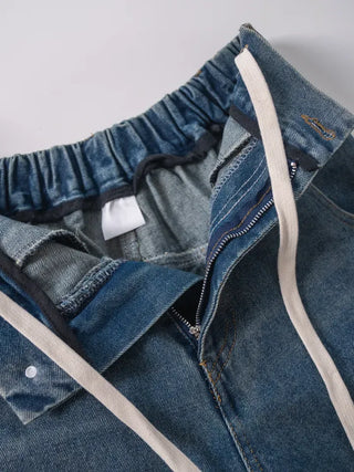 Lesion Banding Denim Pants