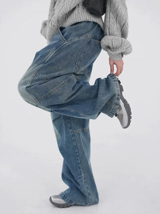 Lesion Banding Denim Pants