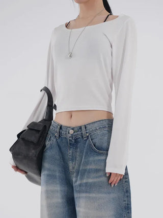 Tena U-neck Basic Long Sleeve Tee