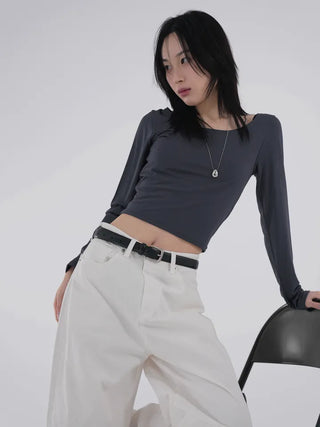 Tena U-neck Basic Long Sleeve Tee