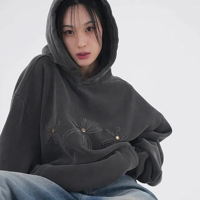 Clav Pigment Snap Hoodie
