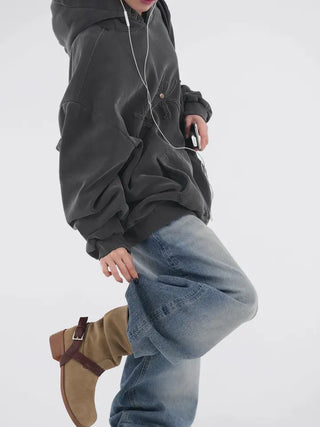 Clav Pigment Snap Hoodie