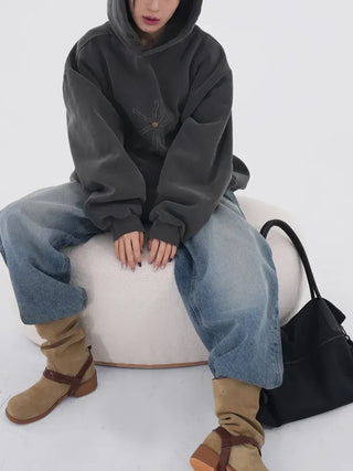 Clav Pigment Snap Hoodie
