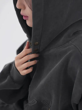 Clav Pigment Snap Hoodie