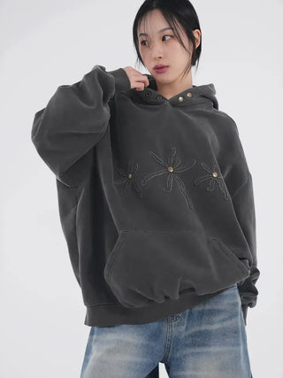 Clav Pigment Snap Hoodie