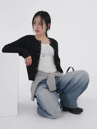 Jeno Button Angora Cardigan