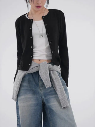 Jeno Button Angora Cardigan