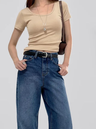 Pave U-neck Daily Short Sleeve Tee