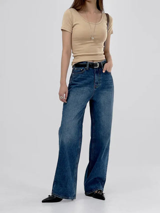 Pave U-neck Daily Short Sleeve Tee