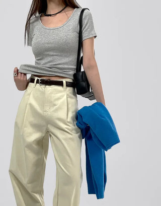 Pave U-neck Daily Short Sleeve Tee