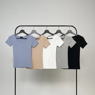 Pave U-neck Daily Short Sleeve Tee