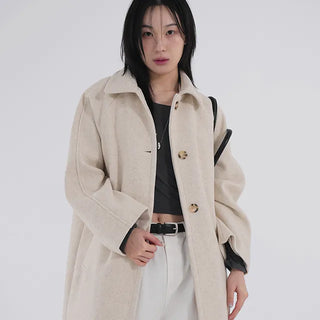 Moncha Basic Collar Long Coat