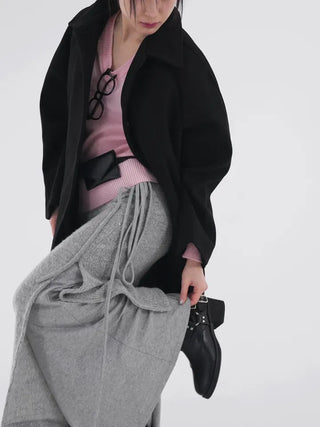 Moncha Basic Collar Long Coat