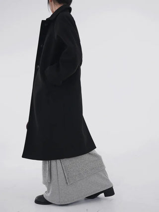 Moncha Basic Collar Long Coat