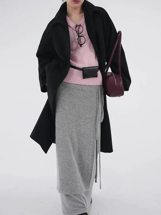 Moncha Basic Collar Long Coat