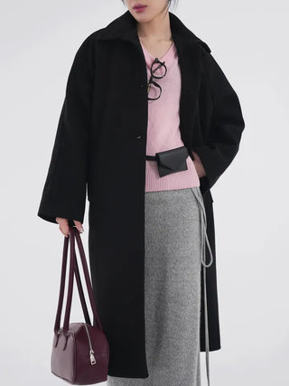 Moncha Basic Collar Long Coat