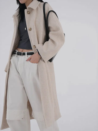 Moncha Basic Collar Long Coat