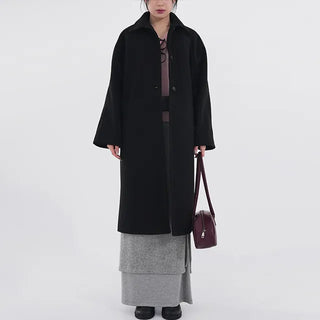 Moncha Basic Collar Long Coat