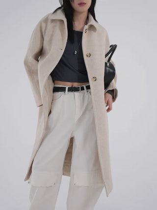 Moncha Basic Collar Long Coat