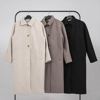 Moncha Basic Collar Long Coat