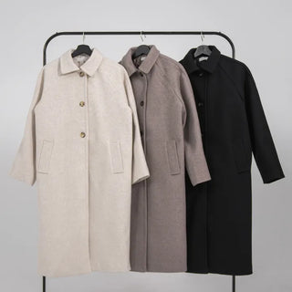 Moncha Basic Collar Long Coat