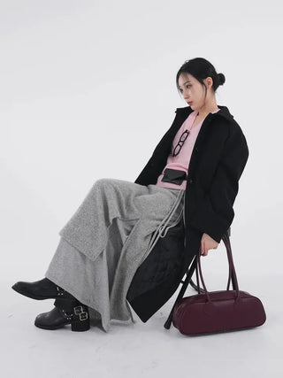 Moncha Basic Collar Long Coat