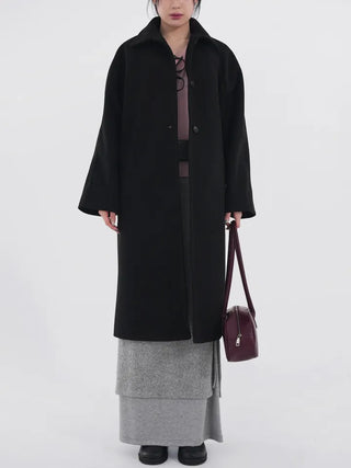 Moncha Basic Collar Long Coat