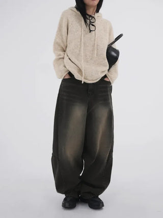 Julie Side Rivet Balloon Wide Denim