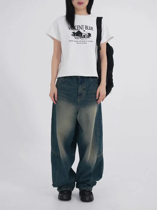 Julie Side Rivet Balloon Wide Denim