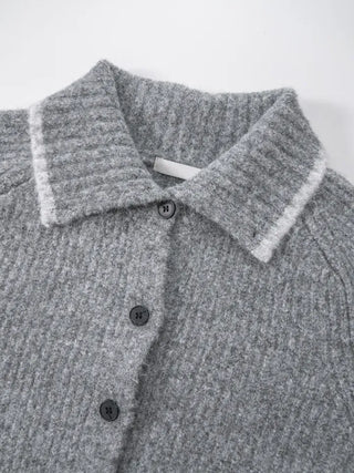 Mates Color Block High-Neck Knit Cardigan