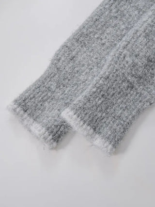 Mates Color Block High-Neck Knit Cardigan