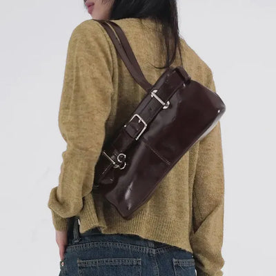 Meti Buckle Baguette Shoulder Bag