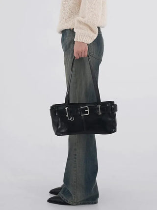 Meti Buckle Baguette Shoulder Bag