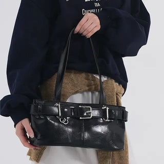 Meti Buckle Baguette Shoulder Bag