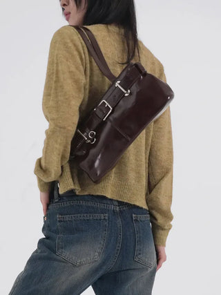 Meti Buckle Baguette Shoulder Bag