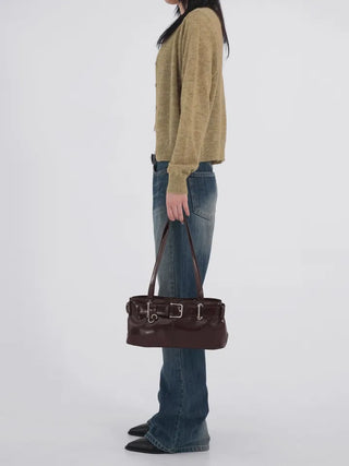 Meti Buckle Baguette Shoulder Bag