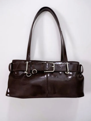Meti Buckle Baguette Shoulder Bag