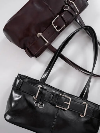 Meti Buckle Baguette Shoulder Bag