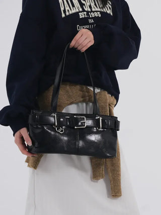 Meti Buckle Baguette Shoulder Bag