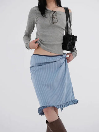 Et frill layered midi skirt