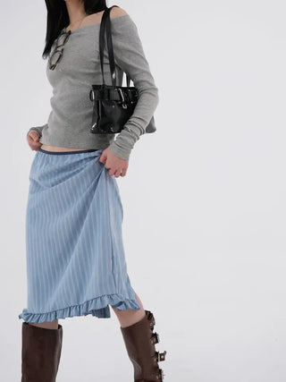 Et frill layered midi skirt