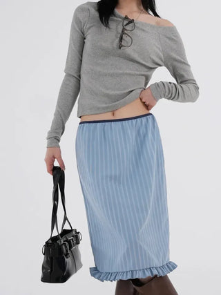 Et frill layered midi skirt