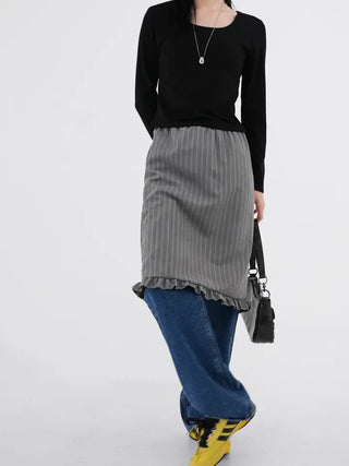 Et frill layered midi skirt