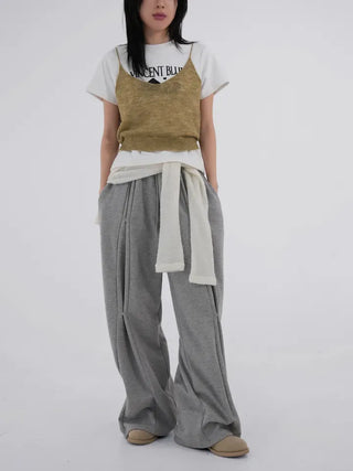 Ennis Heathered Sleeveless Cardigan Set