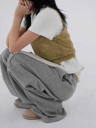 Ennis Heathered Sleeveless Cardigan Set