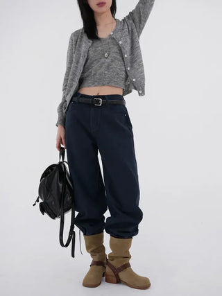 Ennis Heathered Sleeveless Cardigan Set