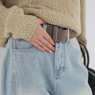 Toson Two-Tone Washed Line Denim Pants