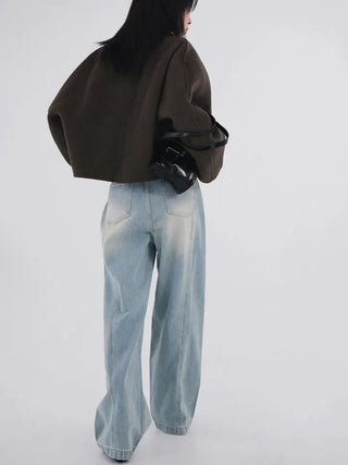Toson Two-Tone Washed Line Denim Pants